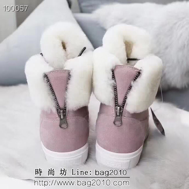 UGG 2018最受歡迎 內增高墊腳 鞋口羊毛外翻 羊毛靴 QZS2627